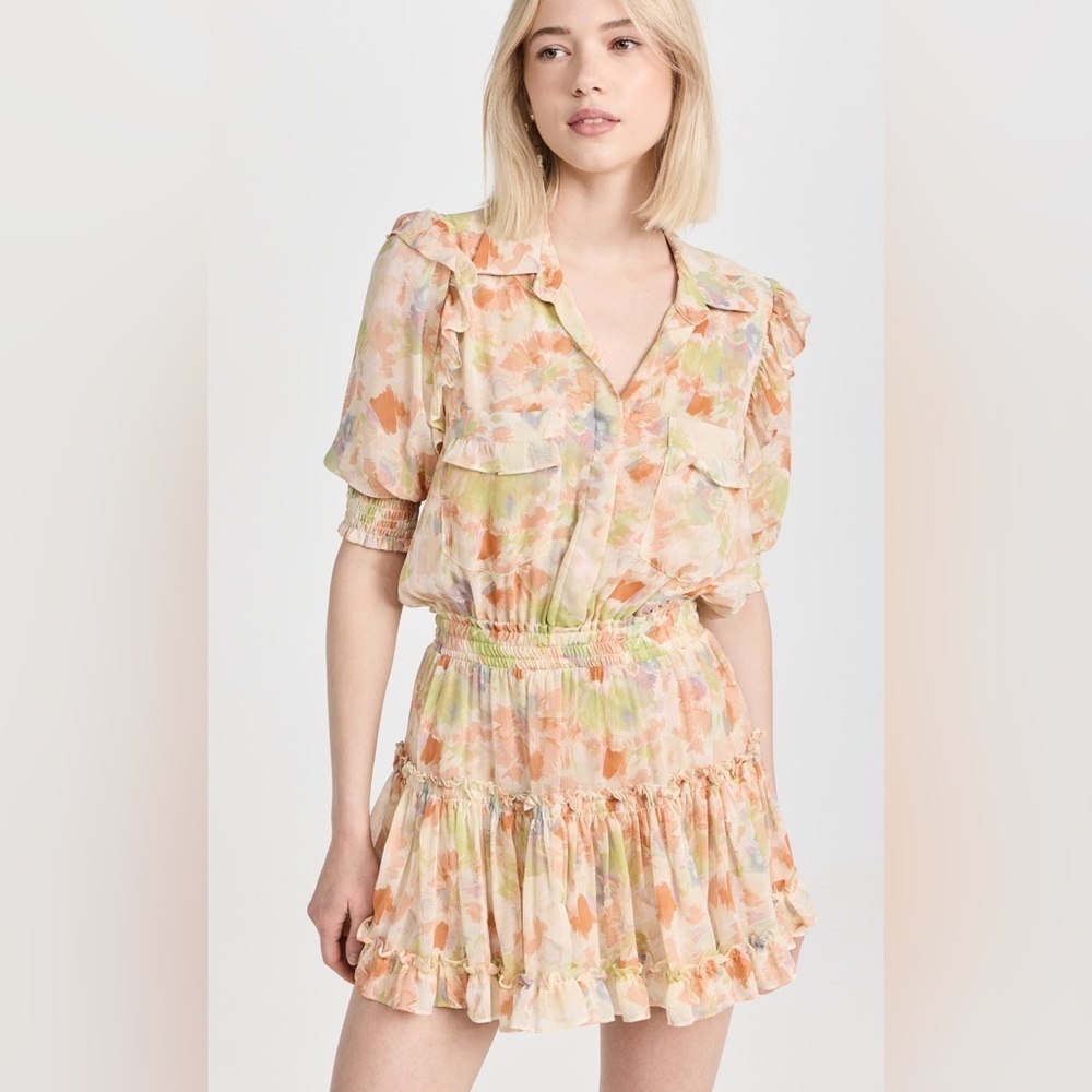 Misa Amelie Pastel Floral Mini Dress size small